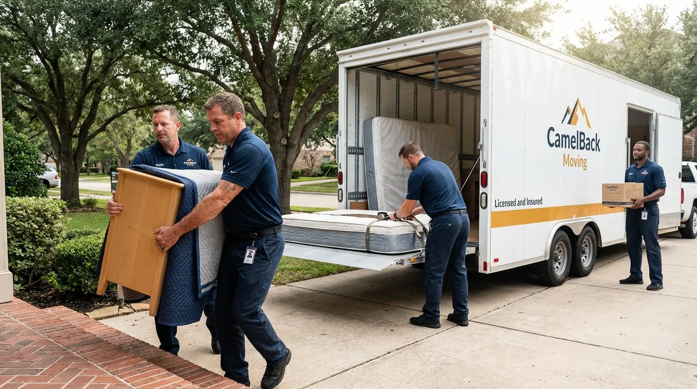 Crew loading residential truck for cross-state move from Susquehanna, PA